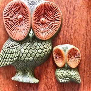 Vintage Boho style Owl Wooden Art